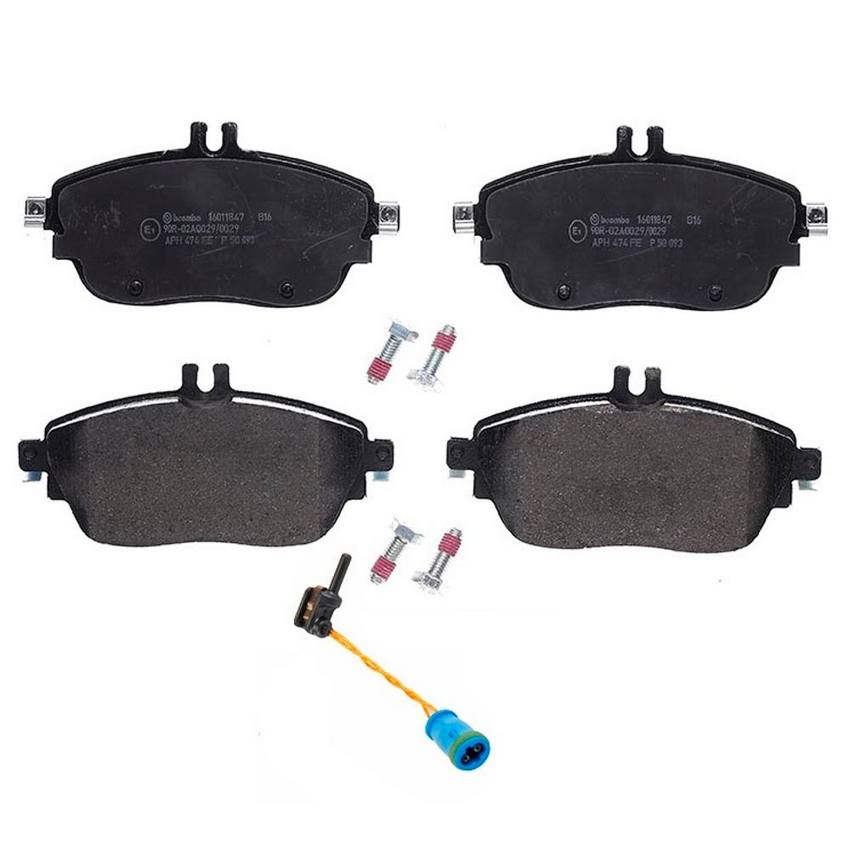 Mercedes Brakes Set Kit - Pads Front (Low-Met) (with Sensor) 0084200320 - Brembo 2259799KIT